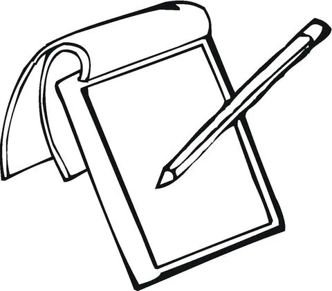 Notepad and Pencil coloring page | Super Coloring