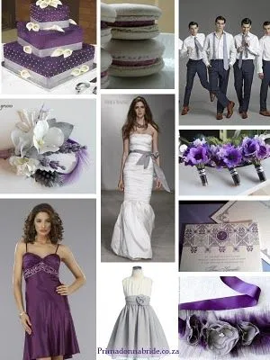 Novias y más: Decoración de Boda en morado y gris