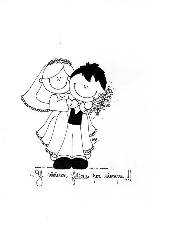 Novios Para Tarjetas De Boda Dibujos Bodas Colorear | wedding ...