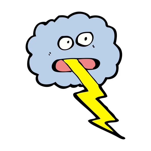 nube de trueno de dibujos animados — Vector stock ...