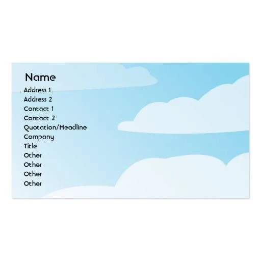 Nubes - negocio plantillas de tarjetas personales de Zazzle.