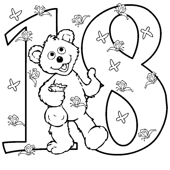 Numero de Barrio Sesamo: 18 ~ Dibujos para Colorear Infantil