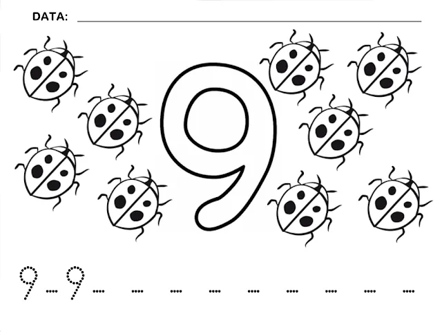 Numero 1 al 9 para colorear - Imagui