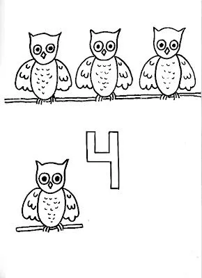 Numero 4 para colorear - Imagui