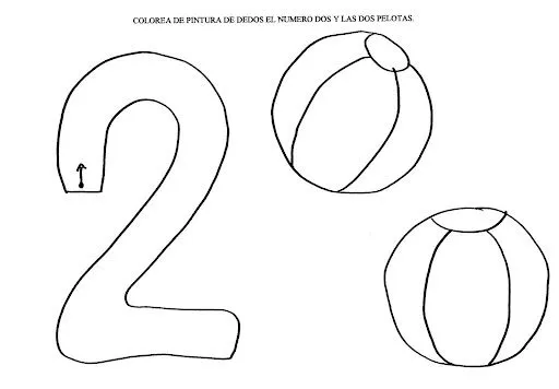 EL NUMERO 2 EN FICHAS PARA PINTAR Y APRENDER | FICHAS PARA PINTAR ...