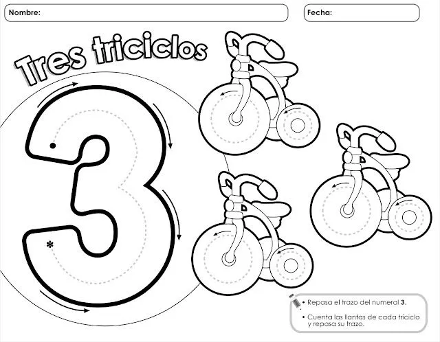 Número 3 para imprimir - Imagui