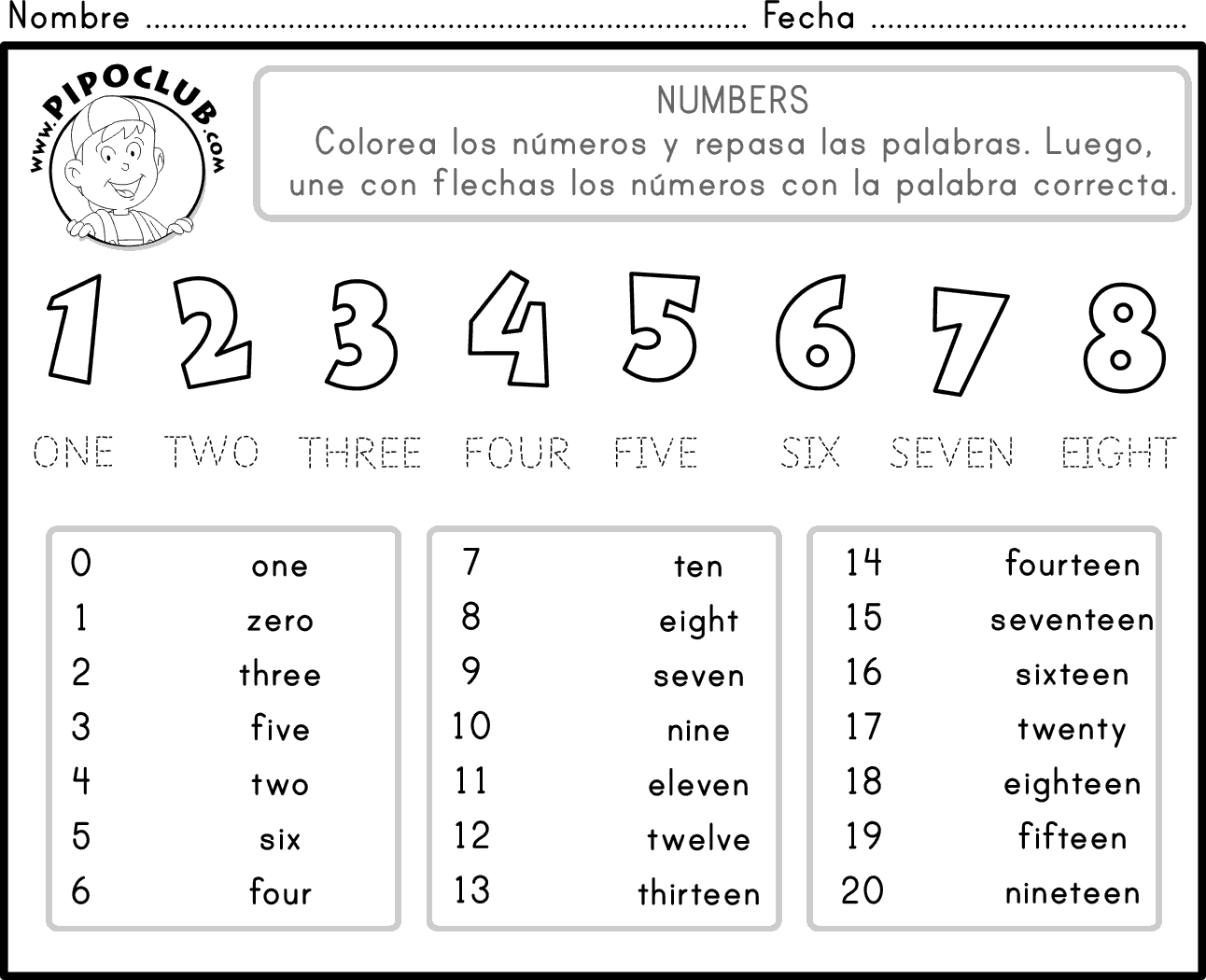 Sopa de números para niños para imprimir - Imagui