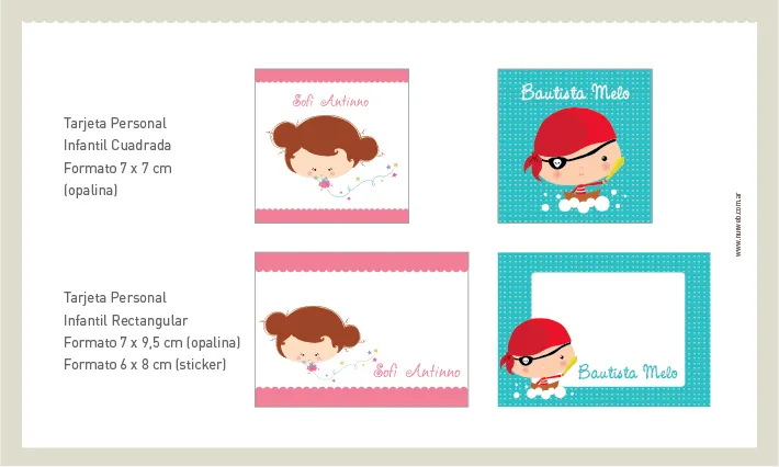 Nut: Tarjetas Personales Infantiles