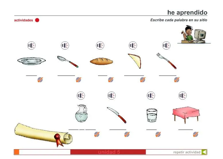 Objetos para comer | Recurso educativo 40160 - Tiching