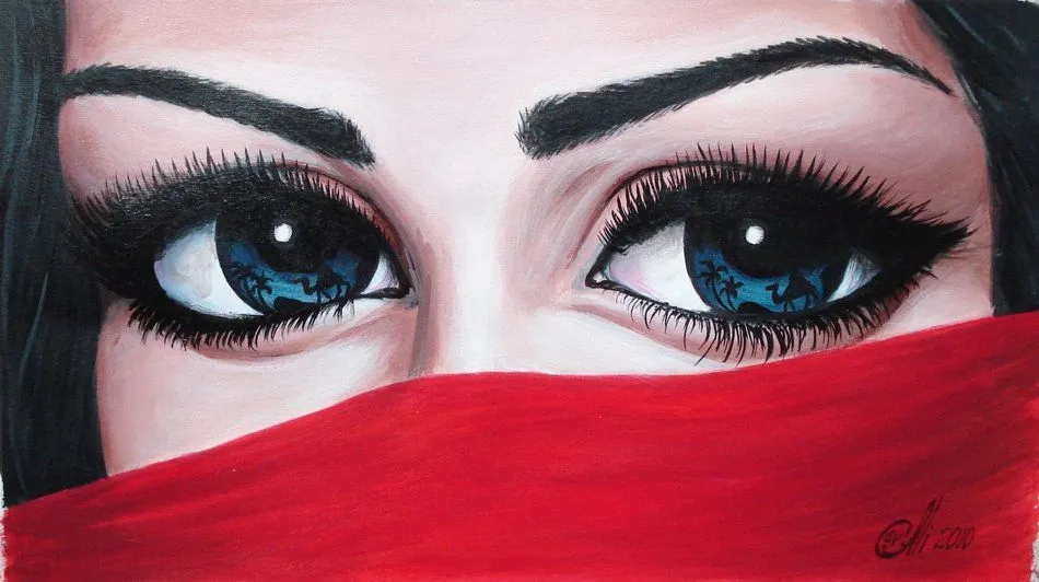 Obra De Arte >> Janna Vsevolodovna Ali >> los ojos de árabe mujer