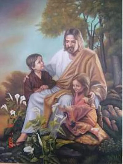 Obra de arte: jesus y los niños Artistas y arte. Artistas de la tierra