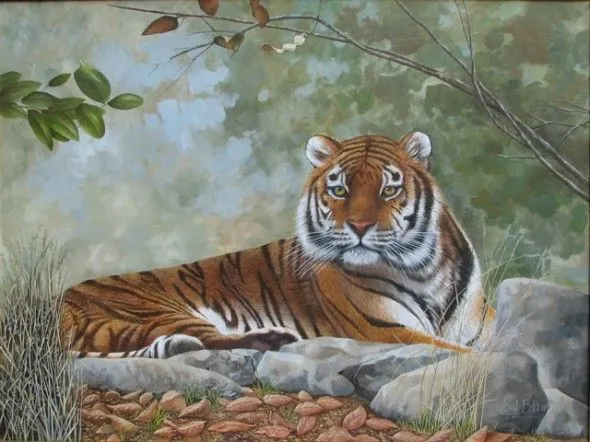 Obra de arte: tigre de bengala Artistas y arte. Artistas de la tierra