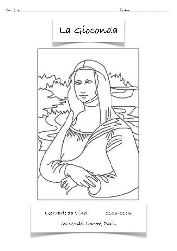 Dibujos para imprimir y colorear: COLOREAR LA GIOCONDA