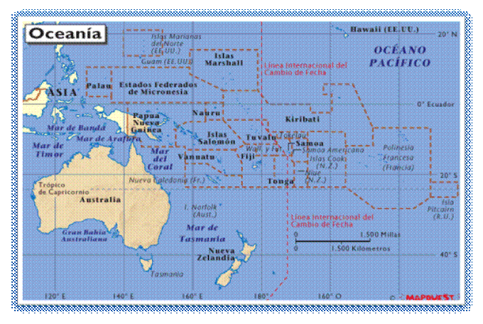 Oceanía: "Cinco Continentes En Uno": Mapas; Países & Capitales De ...