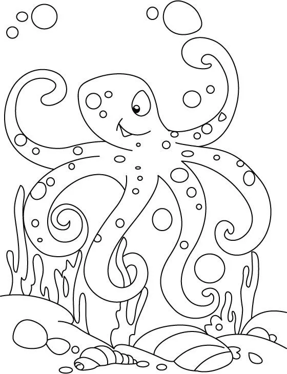 Muscular octopus coloring pages | Download Free Muscular octopus ...