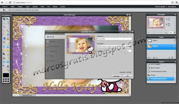 Como Hacer un Montaje Online con Pixl Editor. | Marcos para Fotos ...