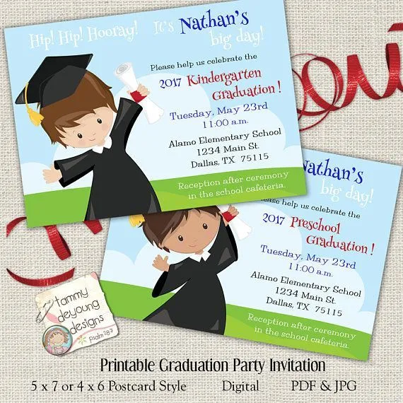 Ocurrencias y Novedades Practicas: Creativas Invitaciones para Fiestas de Graduacion | Graduación de guardería, Graduación preescolar, Invitaciones para graduacion