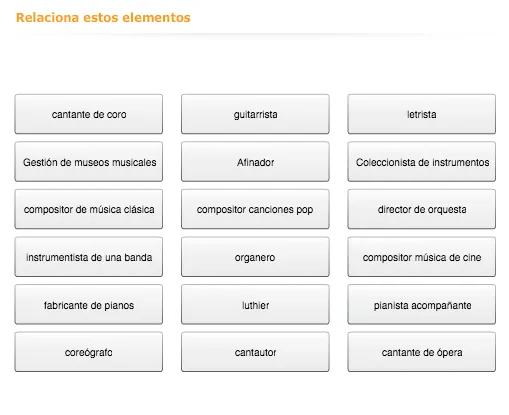 Oficios Musicales" Tres actividades Educaplay - Clase de Música 2.0