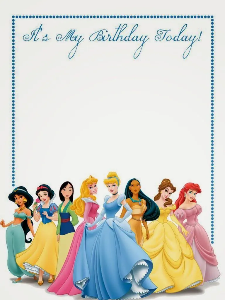 Oh My Fiesta! in english: Disney Princess Free Printable Notebook. |  Princesas disney, Tarjetas disney, Invitaciones de princesas disney