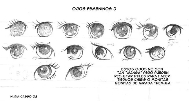 Como dibujar ojos anime femeninos - Imagui