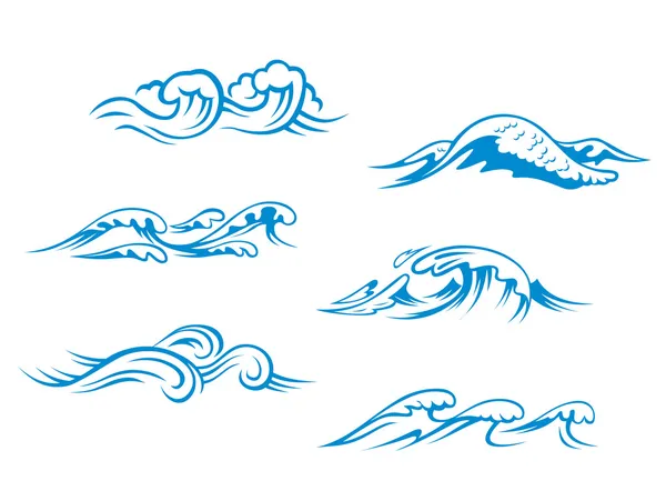 olas del mar azul — Vector stock © Seamartini #9929893