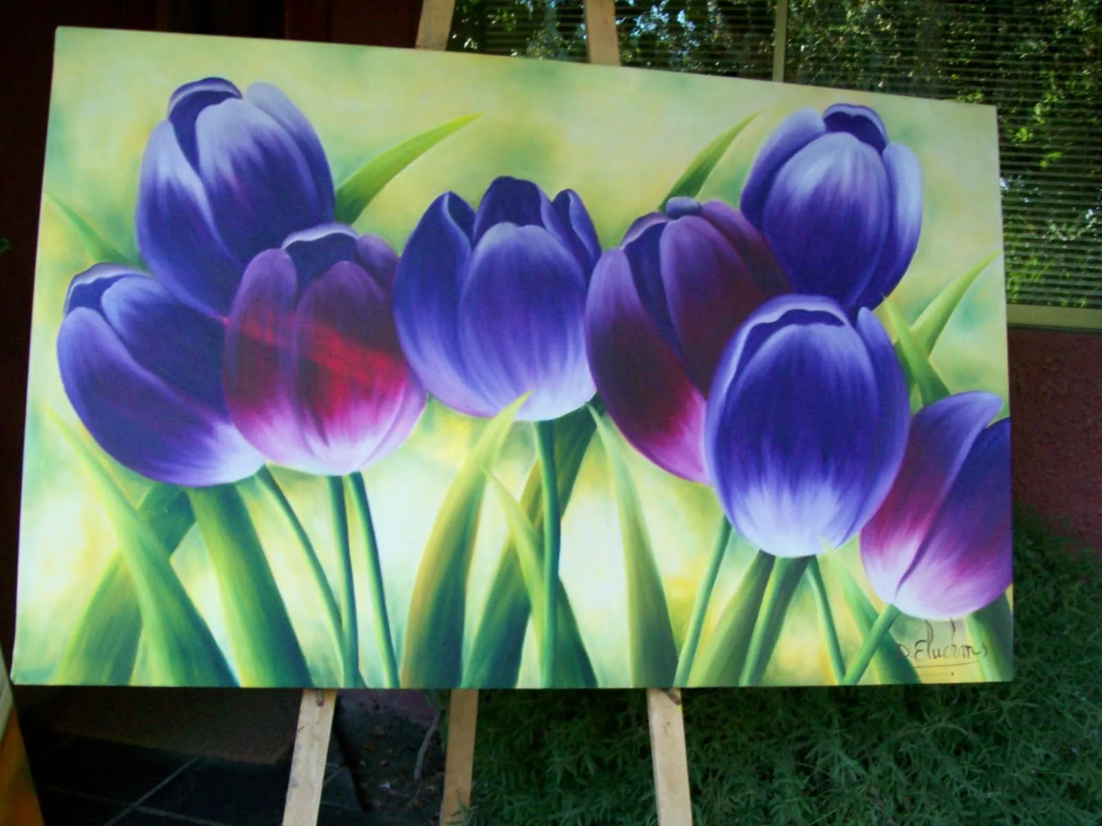  ... OLIVARES TALLER DE PINTURA: OLEO DE TULIPANES MORADO CLARO Y OSCURO