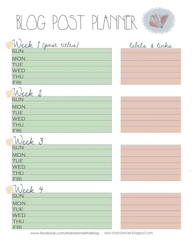 Olivia Sweet: Blog planner