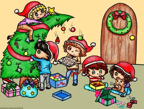 One Direction Venezuela: Dibujo 1D Navidad