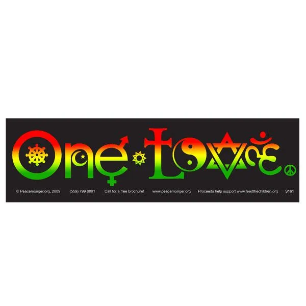 One Love Symbols Rasta Full Color Mini Sticker