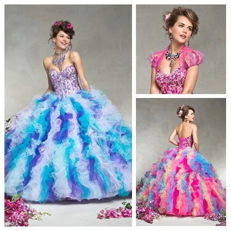 Online Get Cheap Arco Iris De Colores Vestidos De Fiesta De Quince ...