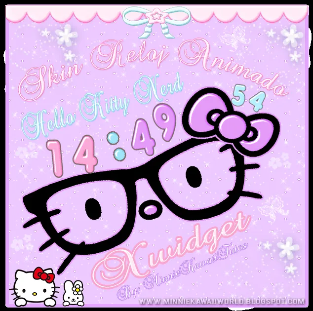 o.Oѕωєєт кαωαιι ραяα∂ιѕєO.o°: Hello Kitty Nerd Reloj Xwidget