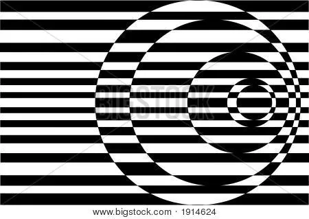 Op Art contrastando concéntricos círculos en blanco y negro Fotos ...