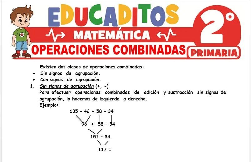 Operaciones Combinadas para Segundo de Primaria » Educaditos.com