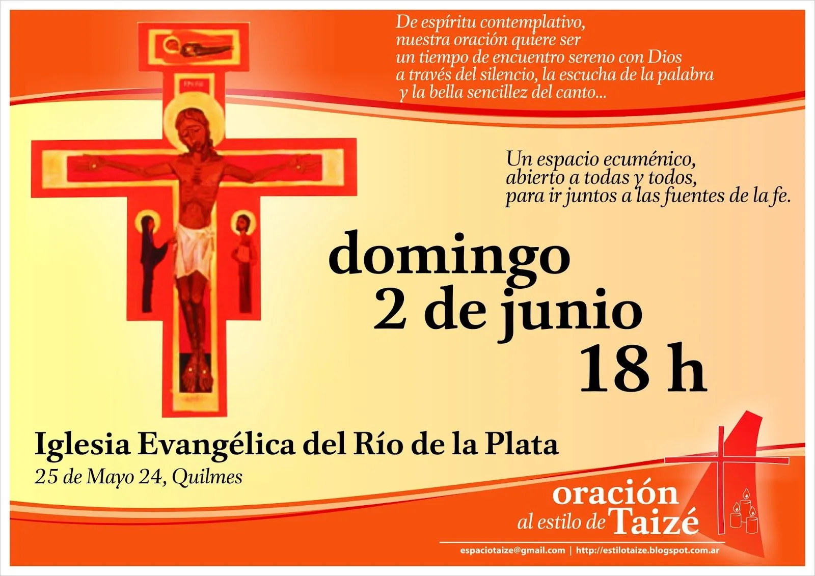 Oración con cantos de Taizé: 2 de junio: Oración al estilo de ...