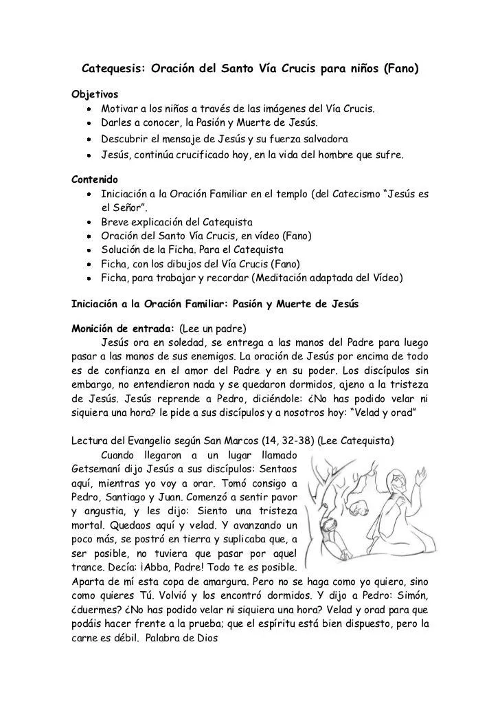 Oración-Catequesis del Santo Via Crucis para niños