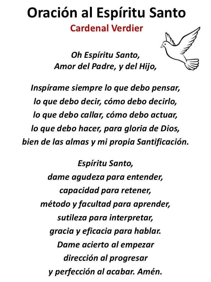 Oración al espíritu santo