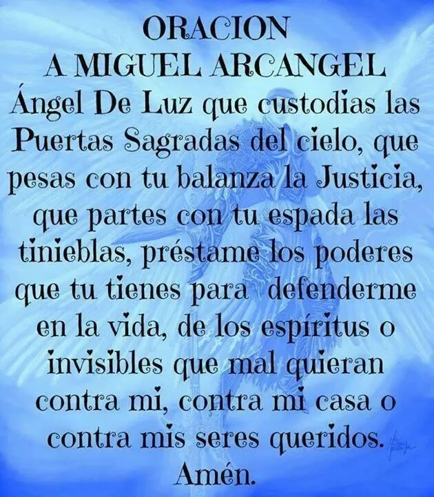 Oracion a San Miguel Arcangel... | Fe, oraciones y ángeles | Pinterest