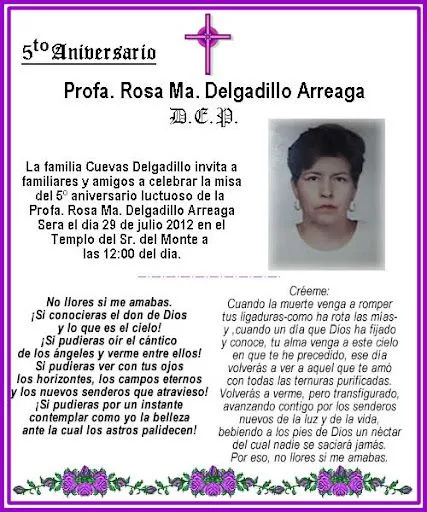 Frases de aniversario luctuoso - Imagui