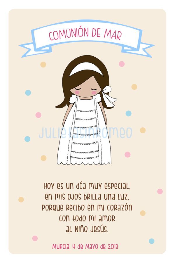 Oraciones primera comunion, Invitaciones comunion, Invitacion primera comunion