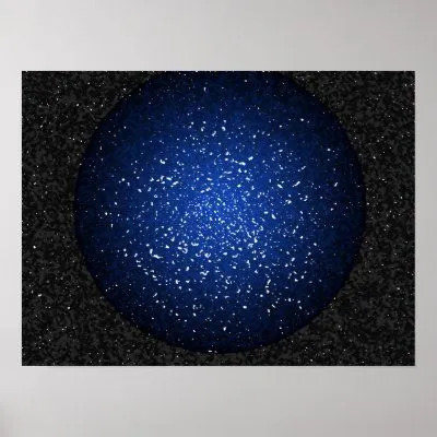 Orbe azul profundo roto con el fondo gris negro poster de Zazzle.es ...