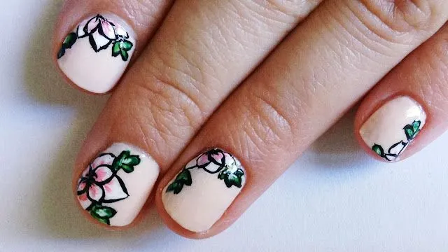 Orchid style: Nails | Tutorial One Stroke Flower manicure , Easy ...