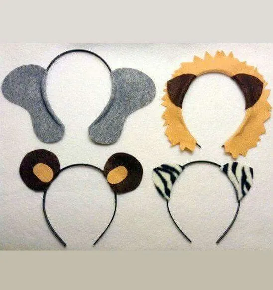 Orejas elefante, León, oso panda | Cumpleaños de animales, Disfraces de animales, Animales de la selva