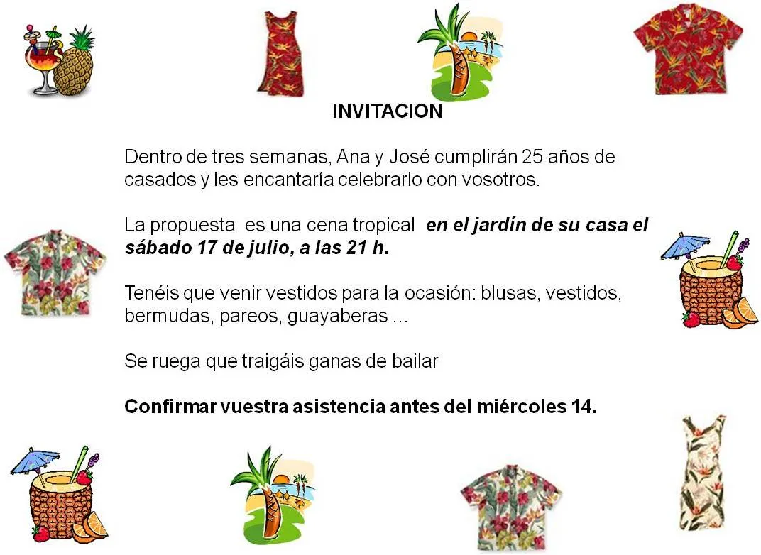 Organizada: Cómo organizar una fiesta/Modelo Invitaciones