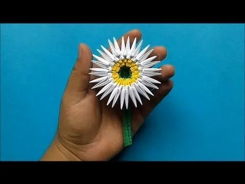 Origami 3D Flor margarita - YouTube | Origami | Pinterest