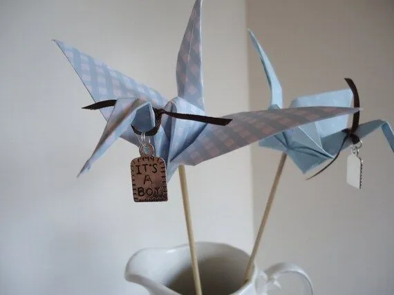 16 Its A Boy Origami Bird Baby Shower Favors In by nanniepannie