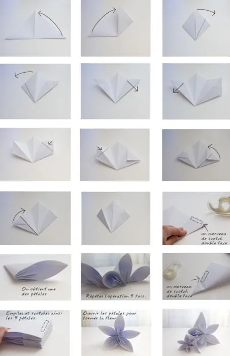 Flores de origami explicación pasó a pasó con imágenes - Imagui