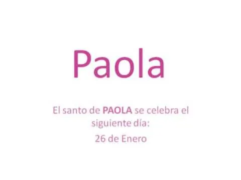 Origen y significado del nombre Paola - YouTube