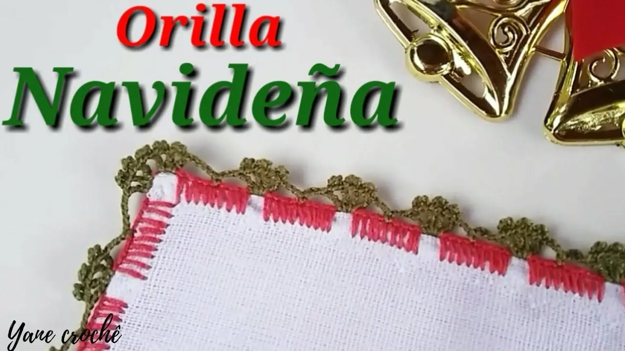 Orilla Navideña/Orillas para Servilletas # 60 ( 2 vueltas) - YouTube