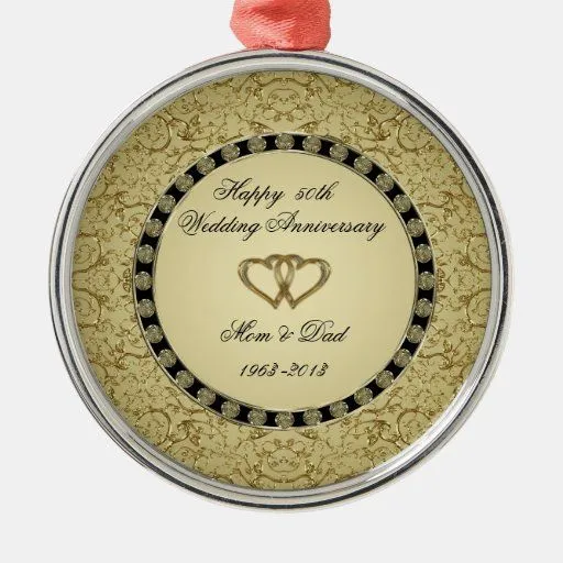 Ornamento del aniversario de boda de oro adorno para reyes | Zazzle