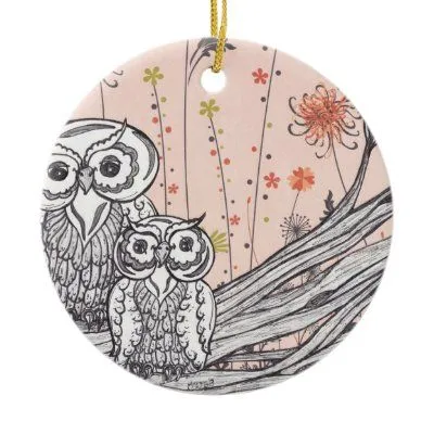 Ornamento de los búhos 15 ornamentos de navidad de Zazzle.